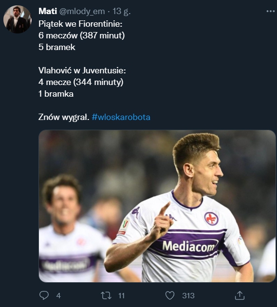 Piątek we Fiorentinie VS Vlahović w Juventusie!